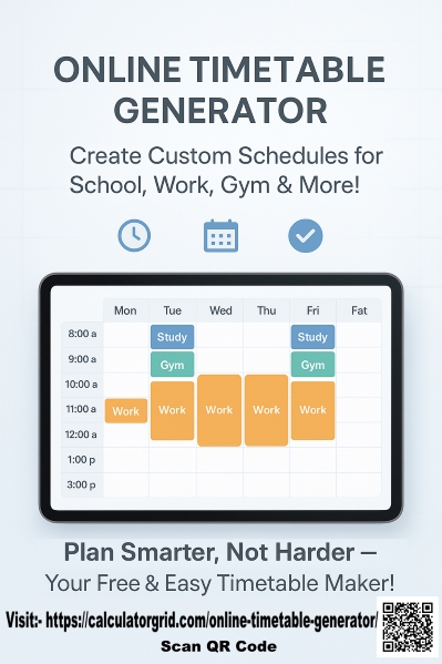 Free timetable maker for schools and gym routines