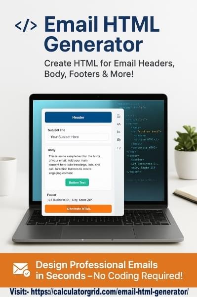Email HTML Generator - Generate Footer Header Body In 1 Click