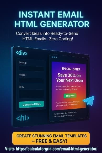 Email HTML Generator - Generate Footer Header Body In 1 Click